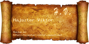 Hajszter Viktor névjegykártya